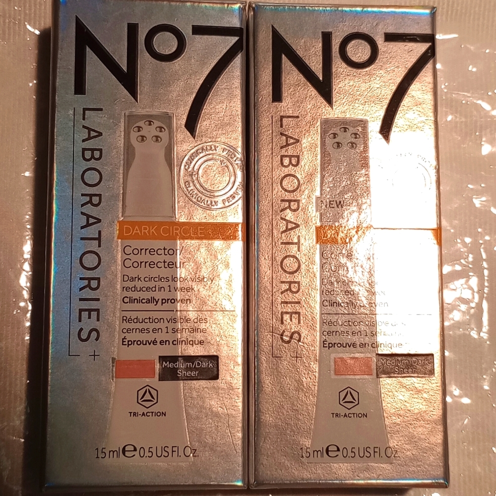 No7 Laboratories Dark Circle Corrector, medium/dark sheer - 15ml EachX2.